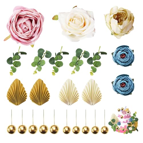 24 Stück Set Tortendekoration, dekorative Simulation Blumen, Vintage Tortendekoration, Tortenkugel Zubehör, Faltfächer Einsätze, kreative Dessert Dekoration, Geburtstagstorten Einsätze Multicolor 24 Stück Set Tortendekoration, dekorative Simulation Blumen, Vintage Tortendekoration, Tortenkugel Zubehör, Faltfächer Einsätze, kreative Dessert Dekoration, Geburtstagstorten Einsätze Multicolor von COACOM