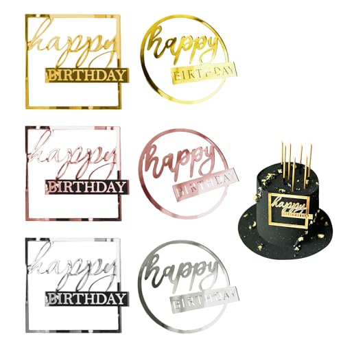 6 Stück Kuchendekoration Im Ins-Stil, Alles Gute Zum Geburtstag-Kuchendekoration, Acryl-Kuchendekoration, Goldene Glitzer-Kuchendekoration, Diy-Dekoration, Geeignet Für Kuchen-Geburtstagsfeier 6 Stück Kuchendekoration Im Ins-Stil, Alles Gute Zum Geburtstag-Kuchendekoration, Acryl-Kuchendekoration, Goldene Glitzer-Kuchendekoration, Diy-Dekoration, Geeignet Für Kuchen-Geburtstagsfeier von COACOM