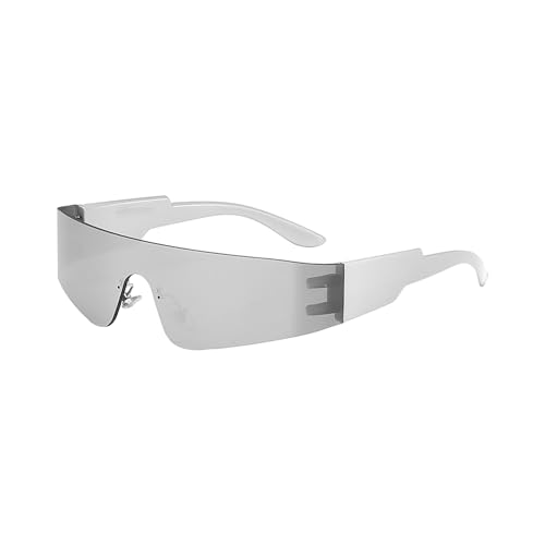COACOM 1 Stück Sonnenbrille, Rechteckige Weltraumbrille, 1 Stück Brillentasche, Modische Und Interessante Brille, Futuristische Sonnenbrille, Reisen Und Outdoor-Aktivitäten von COACOM
