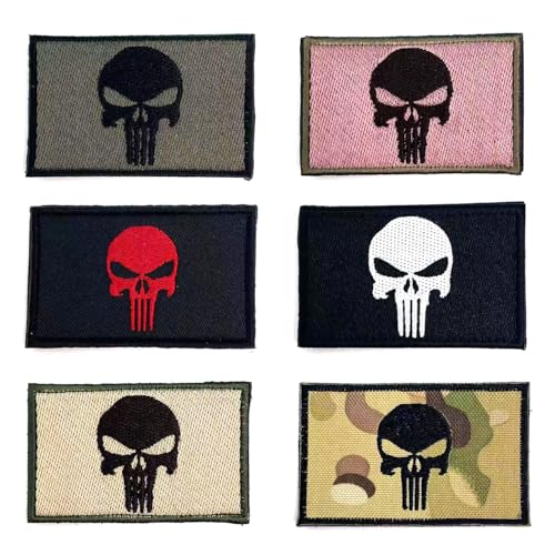 COACOM 6 Stücke Schädel Military Patch Patch, Kreative Persönlichkeit, Mehrfarbige, Abzeichen Stickstoff Patch, DIY-Bastel-Kleidungsbeutel-Dekoration. COACOM 6 Stücke Schädel Military Patch Patch, Kreative Persönlichkeit, Mehrfarbige, Abzeichen Stickstoff Patch, DIY-Bastel-Kleidungsbeutel-Dekoration. von COACOM