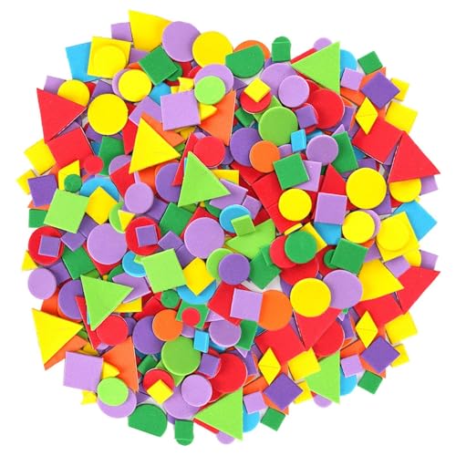 COACOM 900 Stücke Farbiger Schaumgeometrischer Flecken, Kreative Mini-Niedliche Flecken, DIY-Handgefertigte Kunstdekoration, Selbstklebende Geometrische Grafik-Set Von Kindern. von COACOM