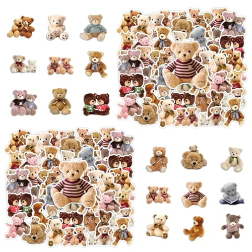 COACOM 92 Kleine Bärenaufkleber, Kreative Cartoon-Tiere, Niedliche Sammelalbum-Aufkleber, DIY Water Cup Notebook Selbstklebende Handwerksdekoration. von COACOM