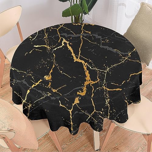 COALHO Abstrakte Moderne Kunst Schwarz Wohnkultur Runde Polyester Tischdecke Marmor Rustikal Luxus Schwarz Goldener Marmor für Bankett Tisch Geburtstag Party Buffet Hochzeit - 153 x 153 cm COALHO Abstrakte Moderne Kunst Schwarz Wohnkultur Runde Polyester Tischdecke Marmor Rustikal Luxus Schwarz Goldener Marmor für Bankett Tisch Geburtstag Party Buffet Hochzeit - 153 x 153 cm von COALHO