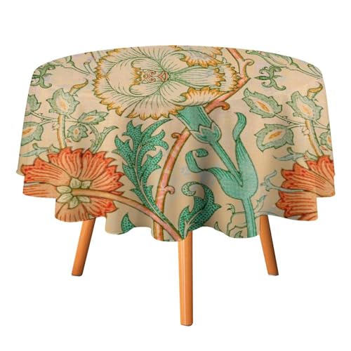 COALHO Abstrakte runde Tischdecke mit William Morris-Thema, Vintage, Boho, mystisch, Herbstgarten, Blumen, grüne Blätter, runde Tischdecke für Esszimmer, Küche, Geburtstag, Party, Urlaub, drinnen und COALHO Abstrakte runde Tischdecke mit William Morris-Thema, Vintage, Boho, mystisch, Herbstgarten, Blumen, grüne Blätter, runde Tischdecke für Esszimmer, Küche, Geburtstag, Party, Urlaub, drinnen und von COALHO