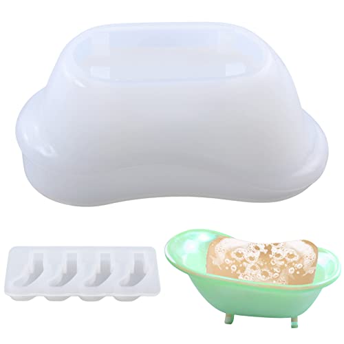 2 Stück Silikon Harz Form Badewanne Form - Epoxidharz Formen für Harz Gießen, Silikonformen für Epoxidharz, DIY Formen für Seifenschale, Heimdekoration, Coatuiyo von COATUIYO