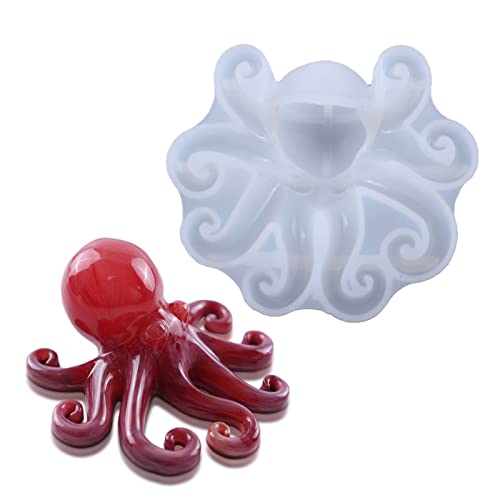 Oktopus-Ornament-Form – transparente Oktopus-Silikonform, Meerestier-Harzform für Epoxidharz, Geburtstag, Kindertag, Weihnachten für Seife, Wachs, Ton, Kerze Coatuiyo von COATUIYO