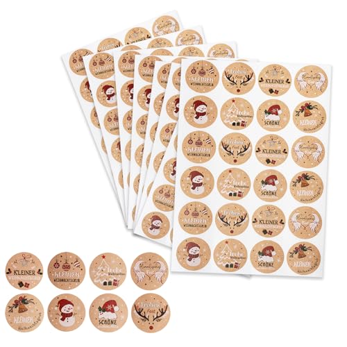COCHIE Aufkleber Weihnachten, 480 Stücke Weihnachtsaufkleber, Aufkleber Rund Weihnachtssticker in 8 Mustern, Weihnachtsaufkleber Selbstklebend für Weihnachtskarten, Geschenktüten, Weihnachtsgeschenke COCHIE Aufkleber Weihnachten, 480 Stücke Weihnachtsaufkleber, Aufkleber Rund Weihnachtssticker in 8 Mustern, Weihnachtsaufkleber Selbstklebend für Weihnachtskarten, Geschenktüten, Weihnachtsgeschenke von COCHIE