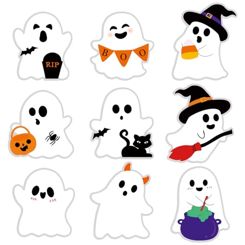 Halloween Aufkleber Sticker Dekorationen, 108 Stück Niedlich Gespenster Sticker Set Halloween Kinder, Selbstklebend Aufkleber Halloween Sticker Kinder für Tüten Klebehand Umschläge Geschenke Party von COCHIE
