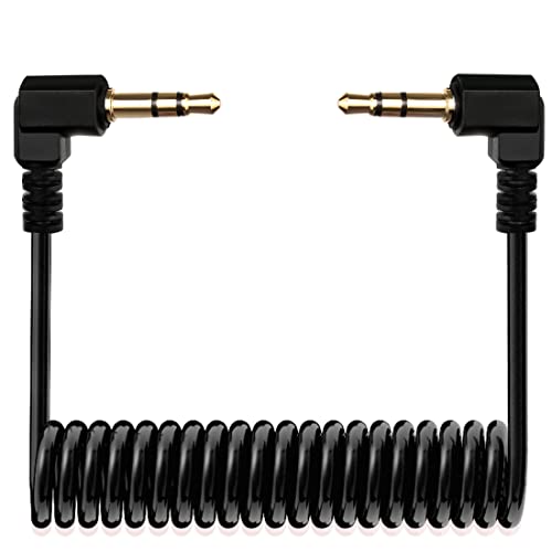 TRS-Kabel, 3,5 mm TRS auf TRS-Adapter, Mikrofon-Patchkabel, 1/8-Zoll-AUX-Kabel, TRS-Audio-Konverter-Patchkabel, Kameras, gewickelt, Live-Streaming-Mikrofonkabel (schwarz) von COCOMK