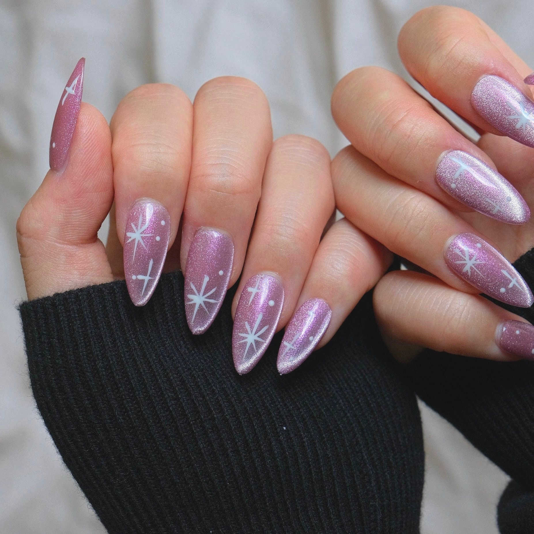 Wiederverwendbare Hot Pink Stars Drücken Sie Auf Die Nägel Gel Maniküre | Künstliche Handarbeit Pressnägel Langlebig Duftfrei 1-300 Wiederverwendbare Hot Pink Stars Drücken Sie Auf Die Nägel Gel Maniküre | Künstliche Handarbeit Pressnägel Langlebig Duftfrei 1-300 von COCONailBoutique