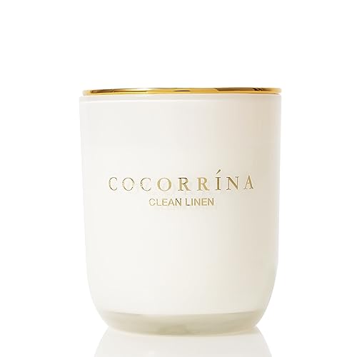 Cocorrína Candle Duftkerze im Glas - Saubere Leinen, Brenndauer bis zu 22 Stunden, Natürliche Soja-Kerze, Weihnachten Geschenk Kerze, 180g von COCORRÍNA