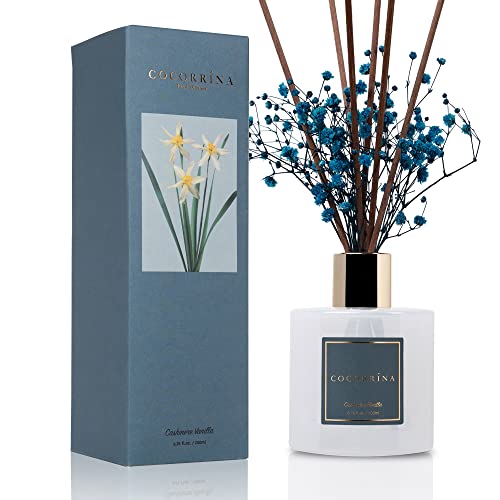 Cocorrína – Premium Schilfrohr Set mit konserviertem Babybreath & Baumwollstab – Kaschmir Vanille bis zu 90 Tage / Duftöl Diffusor für Schlafzimmer, Badezimmer, Wohnzimmer, Wohnkultur Cocorrína – Premium Schilfrohr Set mit konserviertem Babybreath & Baumwollstab – Kaschmir Vanille bis zu 90 Tage / Duftöl Diffusor für Schlafzimmer, Badezimmer, Wohnzimmer, Wohnkultur von COCORRÍNA