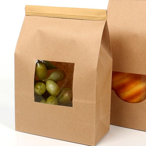 COCPZ&ZL 25 Stk. Papiertüten klein mit Fenster Weihnachten Bodenbeutel Obstbeutel Butterbrottüten Süßigkeiten Geschenkverpackung Gastgeschenke Tüten aus Braun Kraft Geschenkpapier COCPZ&ZL 25 Stk. Papiertüten klein mit Fenster Weihnachten Bodenbeutel Obstbeutel Butterbrottüten Süßigkeiten Geschenkverpackung Gastgeschenke Tüten aus Braun Kraft Geschenkpapier von COCPZ&ZL