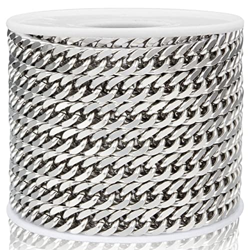 CODAO 1 Meter Edelstahl Kubanische Ketten Bulk für DIY Schmuckherstellung Handwerk Armband Zubehör Handgemachte Hip Hop Halskette Erkenntnisse CODAO 1 Meter Edelstahl Kubanische Ketten Bulk für DIY Schmuckherstellung Handwerk Armband Zubehör Handgemachte Hip Hop Halskette Erkenntnisse von CODAO