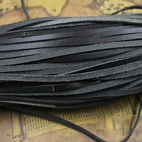 CODAO 2m/Lot 2-10mm Flache echte Kuh Lederband modeschmuck zubehör schwarz Leder DIY lederprodukt Armband Halskette Machen von CODAO