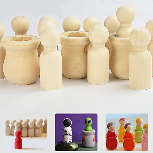 CODIRATO 25 Stück Kleine Holzfiguren Hölzerne Peg Dolls Holz Malerei Puppen Naturliche Holz Spielfiguren Holzkegel Zum Bemalen Holzfiguren Puppen für Dekoration Handwerk Basteln CODIRATO 25 Stück Kleine Holzfiguren Hölzerne Peg Dolls Holz Malerei Puppen Naturliche Holz Spielfiguren Holzkegel Zum Bemalen Holzfiguren Puppen für Dekoration Handwerk Basteln von CODIRATO