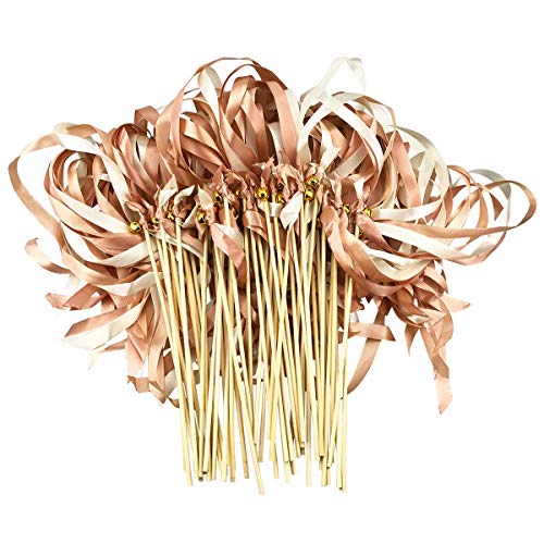 CODOHI 50er Pack Champagne Band Fairy Wands Party Sticks Luftschlangen mit Glocken Fairy Stick Wish Wands für Mädchen Geburtstag Gefälligkeiten Hochzeit-Waving Party CODOHI 50er Pack Champagne Band Fairy Wands Party Sticks Luftschlangen mit Glocken Fairy Stick Wish Wands für Mädchen Geburtstag Gefälligkeiten Hochzeit-Waving Party von CODOHI