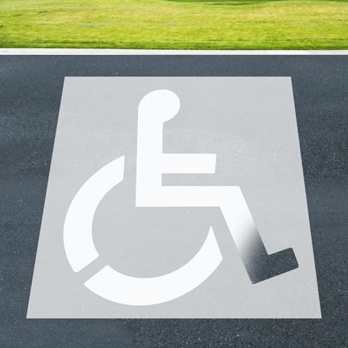 Große Handicap-Park-Schablone, 91,4 cm, wiederverwendbar, Silikon, Behinderten-Symbol-Schablone, faltbare Vorlage für Parkplatz, Garage, Gehwegmarkierung, einfach zu verwenden für klare Markierungen Große Handicap-Park-Schablone, 91,4 cm, wiederverwendbar, Silikon, Behinderten-Symbol-Schablone, faltbare Vorlage für Parkplatz, Garage, Gehwegmarkierung, einfach zu verwenden für klare Markierungen von CODOHI