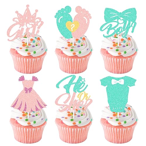 24 PCS Junge oder Mädchen Geburtstag Cupcake Topper Glitter Kuchen Dekorationen Baby Dusche Geschlecht Reveal Cupcake Picks für Junge oder Mädchen Thema Baby Dusche Kinder Party Supplies 24 PCS Junge oder Mädchen Geburtstag Cupcake Topper Glitter Kuchen Dekorationen Baby Dusche Geschlecht Reveal Cupcake Picks für Junge oder Mädchen Thema Baby Dusche Kinder Party Supplies von CODOMOR
