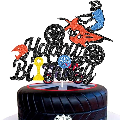 Motorräder Kuchen Deko Motorrad Kuchen Topper Motorrad Kuchen Dekoration für Motorrad Themed Birthday Party für Kinder Jungen und Mädchen Mann Geburtstag Party Supply von CODOMOR