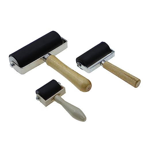 3 Stück Gummiwalzen – Brayer-Rollen mit 3 Größen zum Basteln von Brayer-Walzen für Druckherstellung, Brayer-Werkzeug, Pinsel, Tintenapplikator, Kunst, Handwerk, Ölgemälde-Werkzeug (6,1 cm, 10,2 cm, 15 3 Stück Gummiwalzen – Brayer-Rollen mit 3 Größen zum Basteln von Brayer-Walzen für Druckherstellung, Brayer-Werkzeug, Pinsel, Tintenapplikator, Kunst, Handwerk, Ölgemälde-Werkzeug (6,1 cm, 10,2 cm, 15 von COEAYO