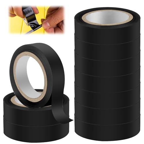 COEKI 10 Rollen Selbstklebendes Isolierband, 16mm PVC Wasserdicht Elektrisches Isolierband, Elektriker Klebeband Schwarz zum Bündeln und Wartung von Kabeln - 15 Meter COEKI 10 Rollen Selbstklebendes Isolierband, 16mm PVC Wasserdicht Elektrisches Isolierband, Elektriker Klebeband Schwarz zum Bündeln und Wartung von Kabeln - 15 Meter von COEKI