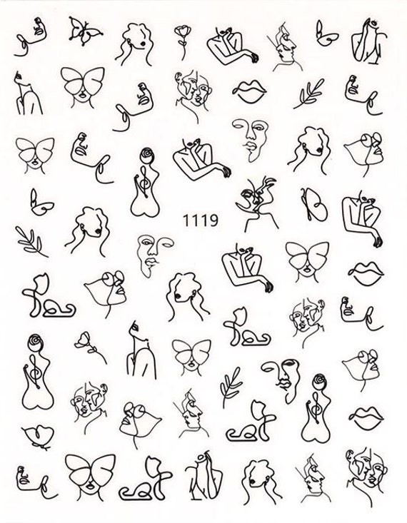 Nail Sticker Abstrakte Gesichter Nail Sticker Abstrakte Gesichter von COEMbeauty