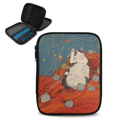 COEQINE Aufbewahrungstasche für Damen, Anfänger, Stricknadeln, leer für Erwachsene, leichtes Nähset, Zubehör, Aufbewahrung, Reisen, orangefarbene Taschen COEQINE Aufbewahrungstasche für Damen, Anfänger, Stricknadeln, leer für Erwachsene, leichtes Nähset, Zubehör, Aufbewahrung, Reisen, orangefarbene Taschen von COEQINE