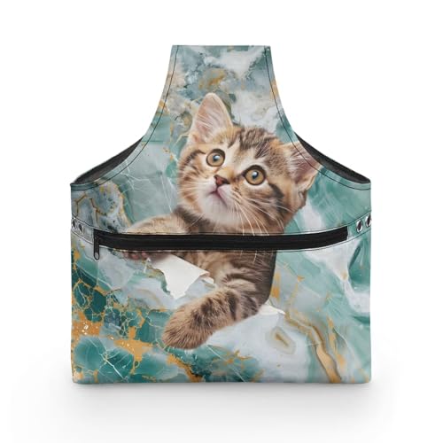 COEQINE Aufbewahrungstasche für Nähgarn, Größe L, niedliche Katzen, Marmormuster, Nähaufbewahrung, Organizer-Box mit Griffen für Reisen, 28 x 6 x 35,5 cm COEQINE Aufbewahrungstasche für Nähgarn, Größe L, niedliche Katzen, Marmormuster, Nähaufbewahrung, Organizer-Box mit Griffen für Reisen, 28 x 6 x 35,5 cm von COEQINE