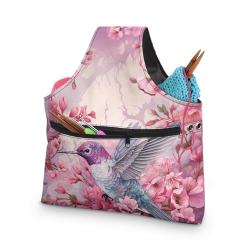 COEQINE Aufbewahrungstasche für Nähset, Größe L, mit breiten Griffen, für Reisen, tragbar, leicht, maschinenwaschbar, Kirschblüten-Blumenmuster, Einkaufstasche mit Tasche, Rosa, 28 x 6 x 35,5 cm COEQINE Aufbewahrungstasche für Nähset, Größe L, mit breiten Griffen, für Reisen, tragbar, leicht, maschinenwaschbar, Kirschblüten-Blumenmuster, Einkaufstasche mit Tasche, Rosa, 28 x 6 x 35,5 cm von COEQINE