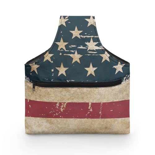 COEQINE Aufbewahrungstasche mit amerikanischer Flagge, 4. Juli, Handtasche mit Fronttasche für DIY-Nähzubehör, Größe L 28 x 6 x 35,5 cm COEQINE Aufbewahrungstasche mit amerikanischer Flagge, 4. Juli, Handtasche mit Fronttasche für DIY-Nähzubehör, Größe L 28 x 6 x 35,5 cm von COEQINE