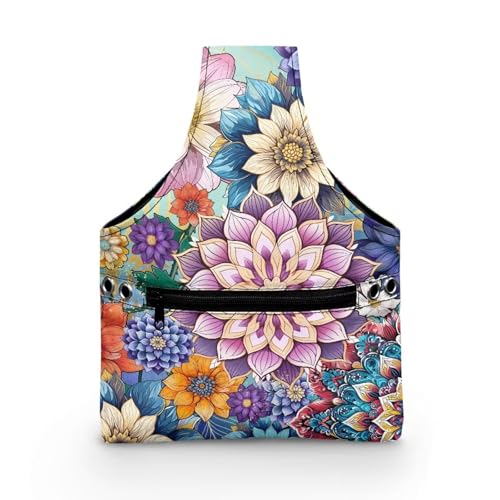 COEQINE Boho Floral Nähgarn, Aufbewahrungs-Organizer, Handtasche, Einkaufstasche mit Fronttasche mit Reißverschluss für Arbeit, Reisen, Größe S 20 x 4,5 x 26 cm COEQINE Boho Floral Nähgarn, Aufbewahrungs-Organizer, Handtasche, Einkaufstasche mit Fronttasche mit Reißverschluss für Arbeit, Reisen, Größe S 20 x 4,5 x 26 cm von COEQINE