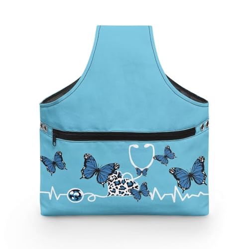 COEQINE Craft Sewing Yarn Storage Blue Butterfly Pattern Sewing Storage Yarn Kitting Accessories for Women Size L 28*6*35.5cm COEQINE Craft Sewing Yarn Storage Blue Butterfly Pattern Sewing Storage Yarn Kitting Accessories for Women Size L 28*6*35.5cm von COEQINE