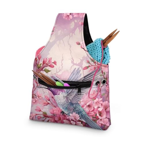 COEQINE Größe S Nähset Aufbewahrungstasche mit breiten Griffen für Reisen, tragbar, leicht, maschinenwaschbar, Kirschblüten-Blumenmuster, Einkaufstasche mit Tasche, 20 x 4,5 x 26 cm COEQINE Größe S Nähset Aufbewahrungstasche mit breiten Griffen für Reisen, tragbar, leicht, maschinenwaschbar, Kirschblüten-Blumenmuster, Einkaufstasche mit Tasche, 20 x 4,5 x 26 cm von COEQINE