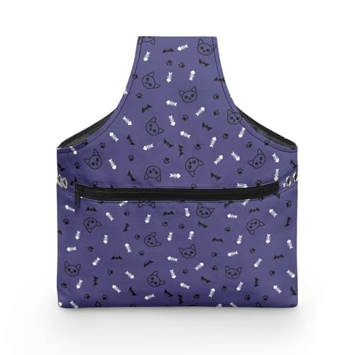 COEQINE Lila Blau Katzen Halloween Deocr Nähgarn Aufbewahrung Größe L Nähhalter Etui mit Reißverschlusstasche für Frauen Halloween Dekoration 28 x 6 x 35,5 cm COEQINE Lila Blau Katzen Halloween Deocr Nähgarn Aufbewahrung Größe L Nähhalter Etui mit Reißverschlusstasche für Frauen Halloween Dekoration 28 x 6 x 35,5 cm von COEQINE