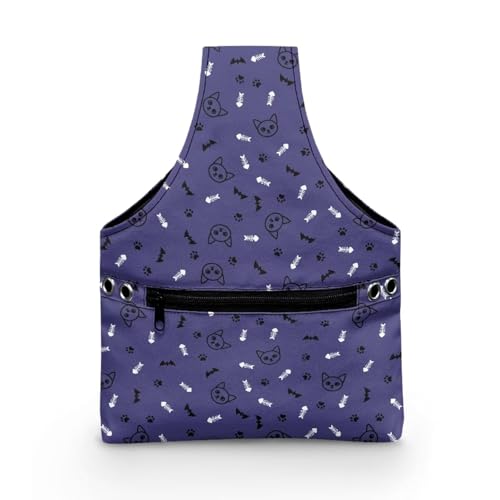 COEQINE Lila Blau Katzen Halloween Deocr Nähgarn Aufbewahrung Größe S Nähhalter Etui mit Reißverschlusstasche für Frauen Halloween Dekoration 20 x 4,5 x 26 cm COEQINE Lila Blau Katzen Halloween Deocr Nähgarn Aufbewahrung Größe S Nähhalter Etui mit Reißverschlusstasche für Frauen Halloween Dekoration 20 x 4,5 x 26 cm von COEQINE