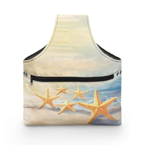 COEQINE Näh-Aufbewahrungsbox, Garntasche, Stricktasche, Häkeltasche mit Griffen, tragbares Nähzubehör, Tasche mit niedlichem Seestern-Etui, Reißverschlusstasche, Größe L 28,9 x 35,6 x 6,1 cm COEQINE Näh-Aufbewahrungsbox, Garntasche, Stricktasche, Häkeltasche mit Griffen, tragbares Nähzubehör, Tasche mit niedlichem Seestern-Etui, Reißverschlusstasche, Größe L 28,9 x 35,6 x 6,1 cm von COEQINE