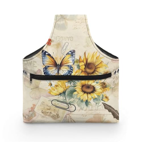 COEQINE Näh-Aufbewahrungsbox Schmetterling Sonnenblume Retro Stil Nähset Nadeln und Zubehör Aufbewahrungstasche für Reisen Tragbar Leicht Maschinenwaschbar 28 x 6 x 35,5 cm COEQINE Näh-Aufbewahrungsbox Schmetterling Sonnenblume Retro Stil Nähset Nadeln und Zubehör Aufbewahrungstasche für Reisen Tragbar Leicht Maschinenwaschbar 28 x 6 x 35,5 cm von COEQINE