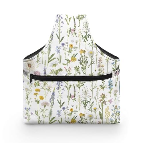 COEQINE Nähgarn-Aufbewahrungs-Organizer, Größe L, Retro-Blumenmuster, Näh-Aufbewahrungsbox mit breiten Griffen, für Reisen, Arbeit, 28 x 6 x 35,5 cm von COEQINE