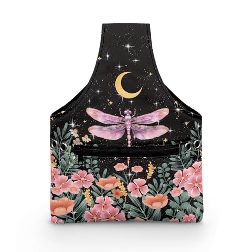 COEQINE Nähgarn-Aufbewahrungs-Organizer, rosa Libelle, Mond, Blumenmondmuster, Näh-Aufbewahrungstasche mit breiten Griffen, mit Reißverschlusstasche zur Aufbewahrung, 20 x 4,5 x 26 cm COEQINE Nähgarn-Aufbewahrungs-Organizer, rosa Libelle, Mond, Blumenmondmuster, Näh-Aufbewahrungstasche mit breiten Griffen, mit Reißverschlusstasche zur Aufbewahrung, 20 x 4,5 x 26 cm von COEQINE