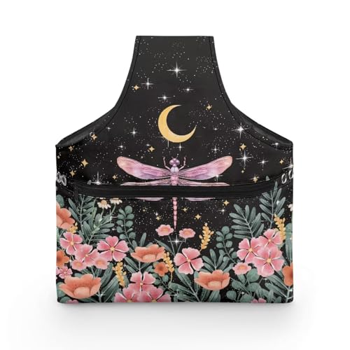COEQINE Nähgarn-Aufbewahrungs-Organizer, rosa Libelle, Mond, Blumenmondmuster, Näh-Aufbewahrungstasche mit breiten Griffen, mit Reißverschlusstasche zur Aufbewahrung, 28 x 6 x 35,5 cm COEQINE Nähgarn-Aufbewahrungs-Organizer, rosa Libelle, Mond, Blumenmondmuster, Näh-Aufbewahrungstasche mit breiten Griffen, mit Reißverschlusstasche zur Aufbewahrung, 28 x 6 x 35,5 cm von COEQINE