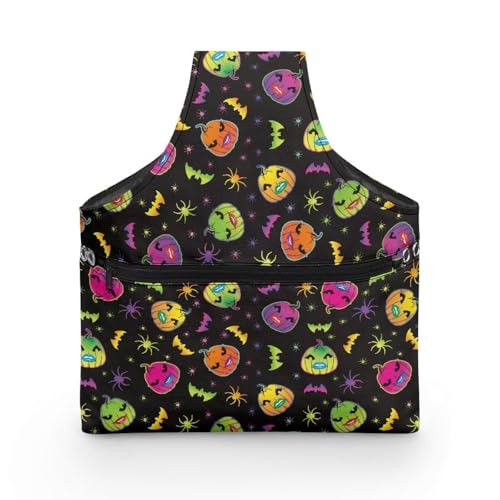 COEQINE Nähgarnaufbewahrung, niedlicher Regenbogen-Kürbis, schwarz, niedlicher Haloween-Dekoration, Handtasche mit Griffen, Reißverschlusstasche, Nähset, Tasche mit Fronttasche für Reisen, 28 x 6 x COEQINE Nähgarnaufbewahrung, niedlicher Regenbogen-Kürbis, schwarz, niedlicher Haloween-Dekoration, Handtasche mit Griffen, Reißverschlusstasche, Nähset, Tasche mit Fronttasche für Reisen, 28 x 6 x von COEQINE