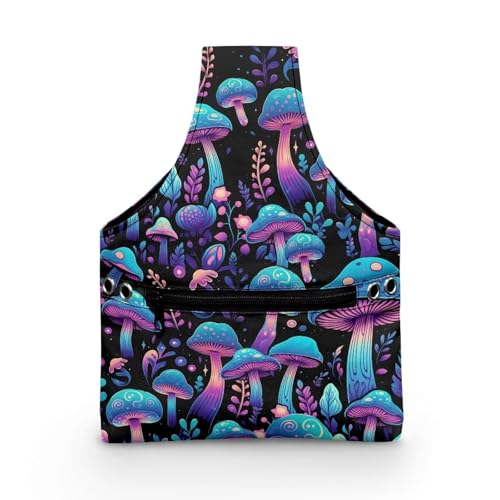 COEQINE Neon Mushroom Nähzubehör-Tasche, blau, Nähset, Aufbewahrungstasche, tragbares Reise-Nähset für Erwachsene, Nähset mit breiten Griffen, Fronttasche mit Reißverschluss, waschbar, Größe S 20 x 26 COEQINE Neon Mushroom Nähzubehör-Tasche, blau, Nähset, Aufbewahrungstasche, tragbares Reise-Nähset für Erwachsene, Nähset mit breiten Griffen, Fronttasche mit Reißverschluss, waschbar, Größe S 20 x 26 von COEQINE
