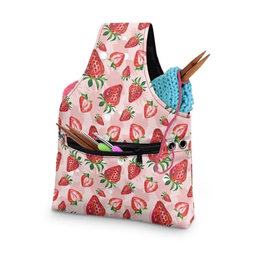 COEQINE Reise-Nähset, Aufbewahrungstasche, Handtasche mit Fronttasche mit Reißverschluss für Damen, DIY, Party, Nähen, Aufbewahrungsbehälter, waschbar, faltbar, für Reisearbeit, Erdbeere, Größe S, 20 COEQINE Reise-Nähset, Aufbewahrungstasche, Handtasche mit Fronttasche mit Reißverschluss für Damen, DIY, Party, Nähen, Aufbewahrungsbehälter, waschbar, faltbar, für Reisearbeit, Erdbeere, Größe S, 20 von COEQINE