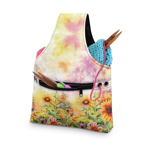 COEQINE Sonnenblumen-Nähset, rosa Batikfärbung, Aufbewahrungsbox, Organizer für Heimwerker, Party, maschinenwaschbar, tragbares Nähset, Etui mit Griffen, Fronttasche mit Reißverschluss, Rosa, Größe S COEQINE Sonnenblumen-Nähset, rosa Batikfärbung, Aufbewahrungsbox, Organizer für Heimwerker, Party, maschinenwaschbar, tragbares Nähset, Etui mit Griffen, Fronttasche mit Reißverschluss, Rosa, Größe S von COEQINE