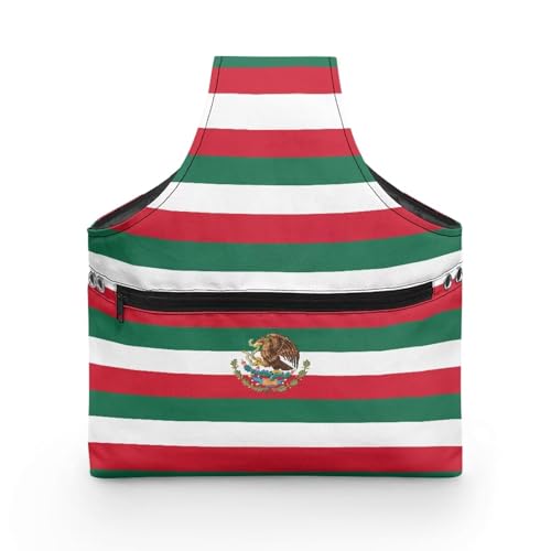 COEQINE Stricktasche, Nähaufbewahrung, Größe L, Mexiko-Flagge, modisches Nähset, Zubehör, Organizer mit breiten Griffen, für Damen, 28 x 6 x 35,5 cm COEQINE Stricktasche, Nähaufbewahrung, Größe L, Mexiko-Flagge, modisches Nähset, Zubehör, Organizer mit breiten Griffen, für Damen, 28 x 6 x 35,5 cm von COEQINE