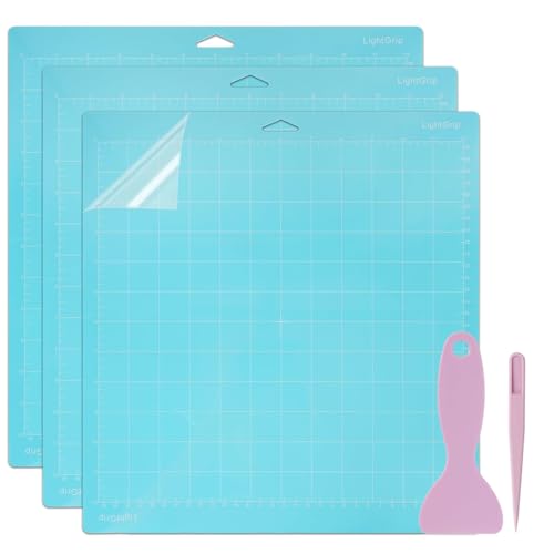 COEWUR Schneidematte für Cricut, 3 Stück, leichte Griffmatte, 30,5 x 30,5 cm, blau, selbstklebende Ersatz-Schneidematten für Cricuts Maker 3/Maker/Explore 3/Air 2/Air/One mit Pinzette und Schaber COEWUR Schneidematte für Cricut, 3 Stück, leichte Griffmatte, 30,5 x 30,5 cm, blau, selbstklebende Ersatz-Schneidematten für Cricuts Maker 3/Maker/Explore 3/Air 2/Air/One mit Pinzette und Schaber von COEWUR