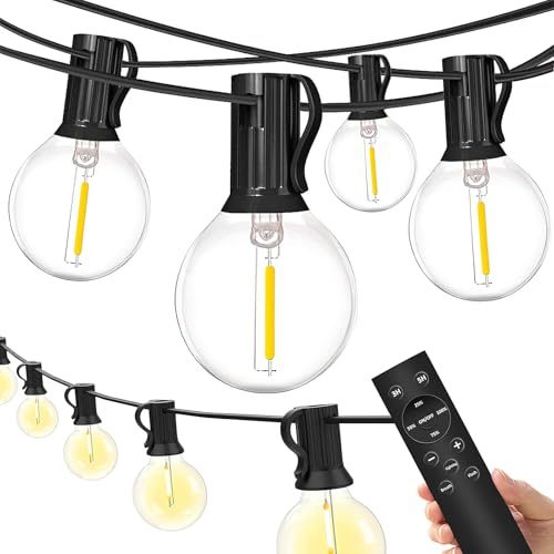 Lichterkette Außen mit Fernbedienung - 15M/50FT Lichterkette Außen Strom Dimmbar 20+2 LED G40 Glühbirnen 4 Modus&Timmer Funktion Wetterfest lichterkette outdoor für Garten Terrasse Hochzeiten Partys Lichterkette Außen mit Fernbedienung - 15M/50FT Lichterkette Außen Strom Dimmbar 20+2 LED G40 Glühbirnen 4 Modus&Timmer Funktion Wetterfest lichterkette outdoor für Garten Terrasse Hochzeiten Partys von COFEMY