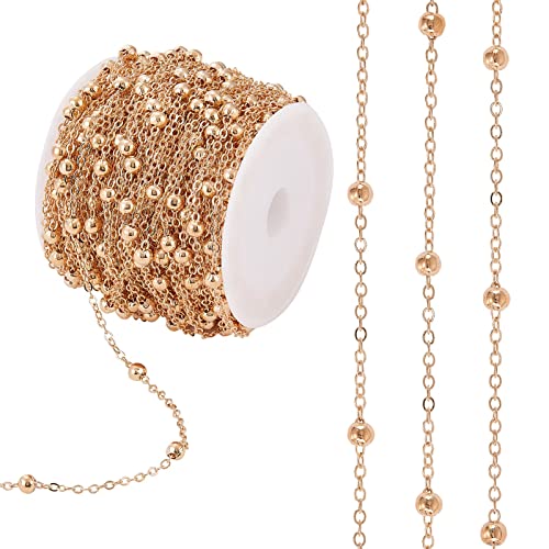 COGCHARGER 1 Rolle 20 m Messingperlenkette mit 4 mm Perlen, Gliederkabel, Halsketten für Frauen und Mädchen, Schmuckherstellung, dekoriert COGCHARGER 1 Rolle 20 m Messingperlenkette mit 4 mm Perlen, Gliederkabel, Halsketten für Frauen und Mädchen, Schmuckherstellung, dekoriert von COGCHARGER