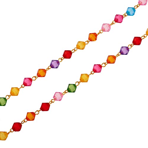 COGCHARGER 1 Strang, 4,4 m, bunte Acryl-Perlenketten, handgefertigte Perlenkette mit Messing-Einfassungen für Geldbörsen, Handtaschen, Gliederketten COGCHARGER 1 Strang, 4,4 m, bunte Acryl-Perlenketten, handgefertigte Perlenkette mit Messing-Einfassungen für Geldbörsen, Handtaschen, Gliederketten von COGCHARGER